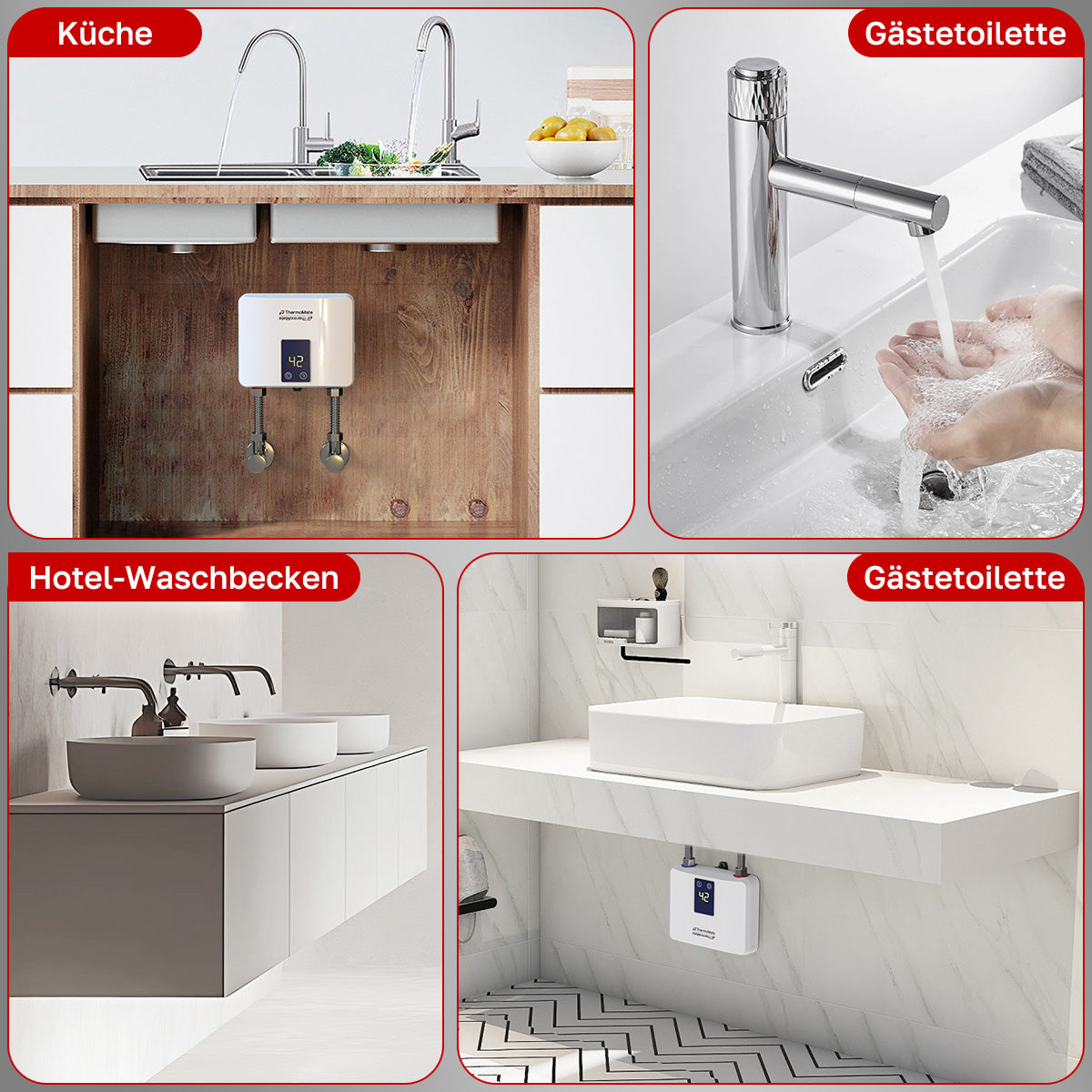 Mini Tankloser elektrischer Durchlauferhitzer mit Stecker – 3,5 kW