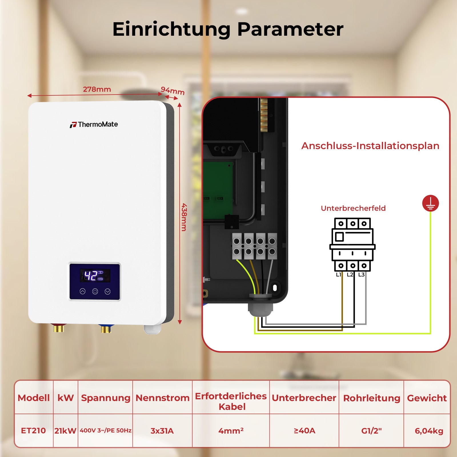 Einrichtung Parameter