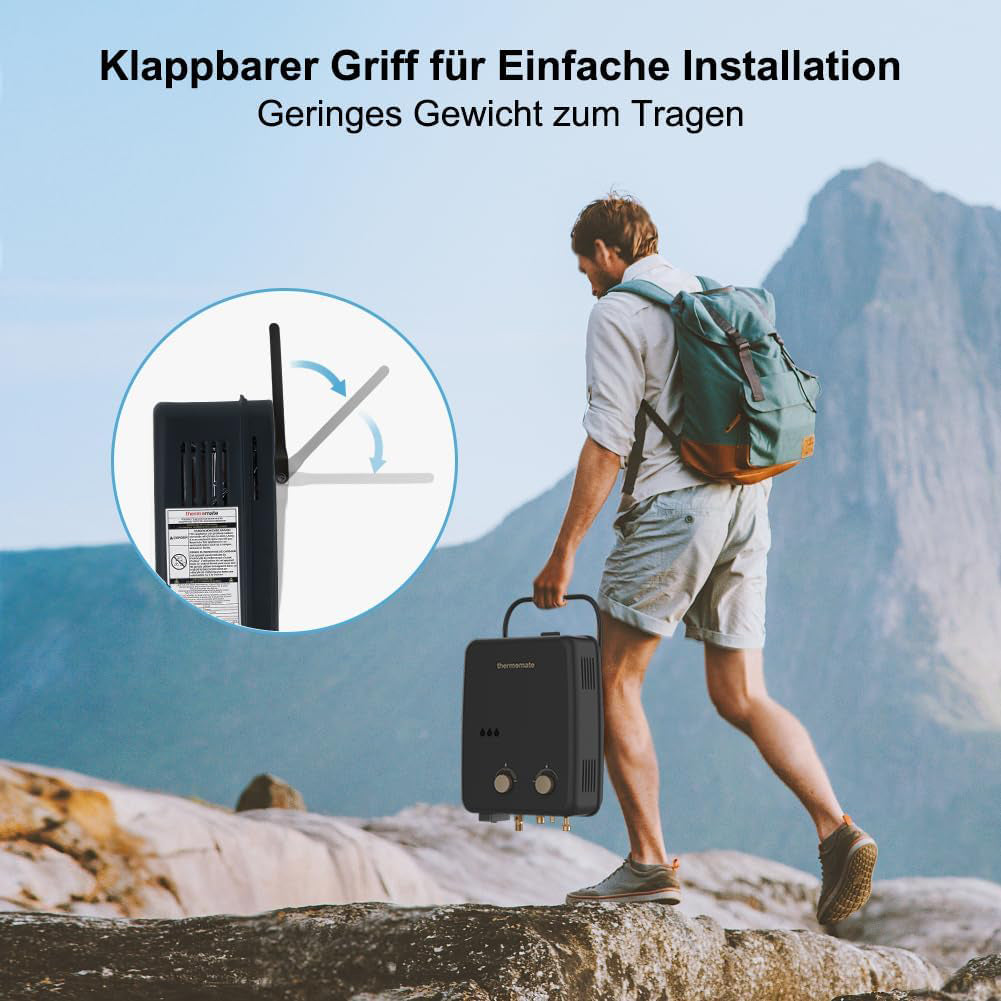 Chauffe-eau à gaz sans réservoir au gaz propane 5L - 37 mbar