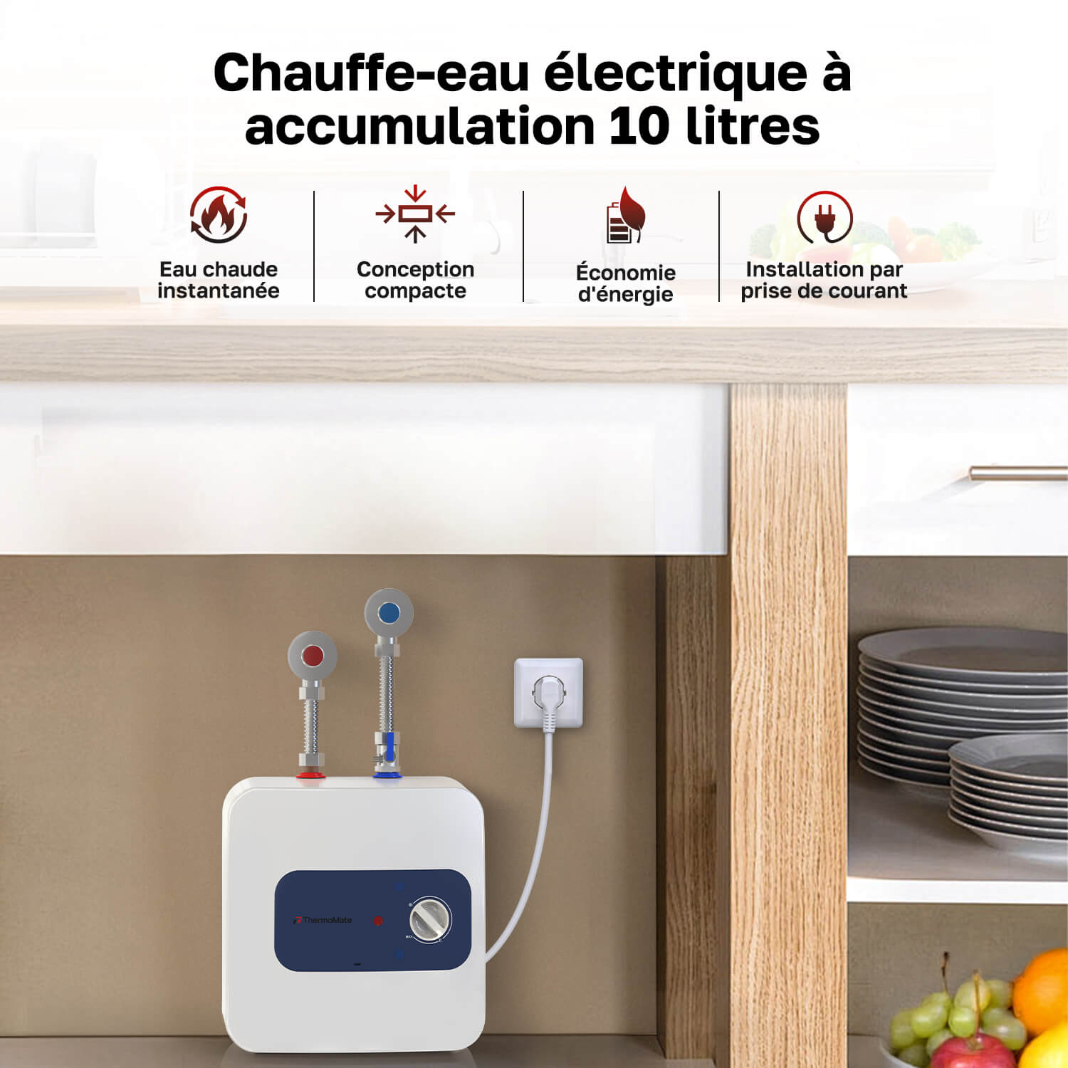 Chauffe-eau électrique à
accumulation 10 litres
