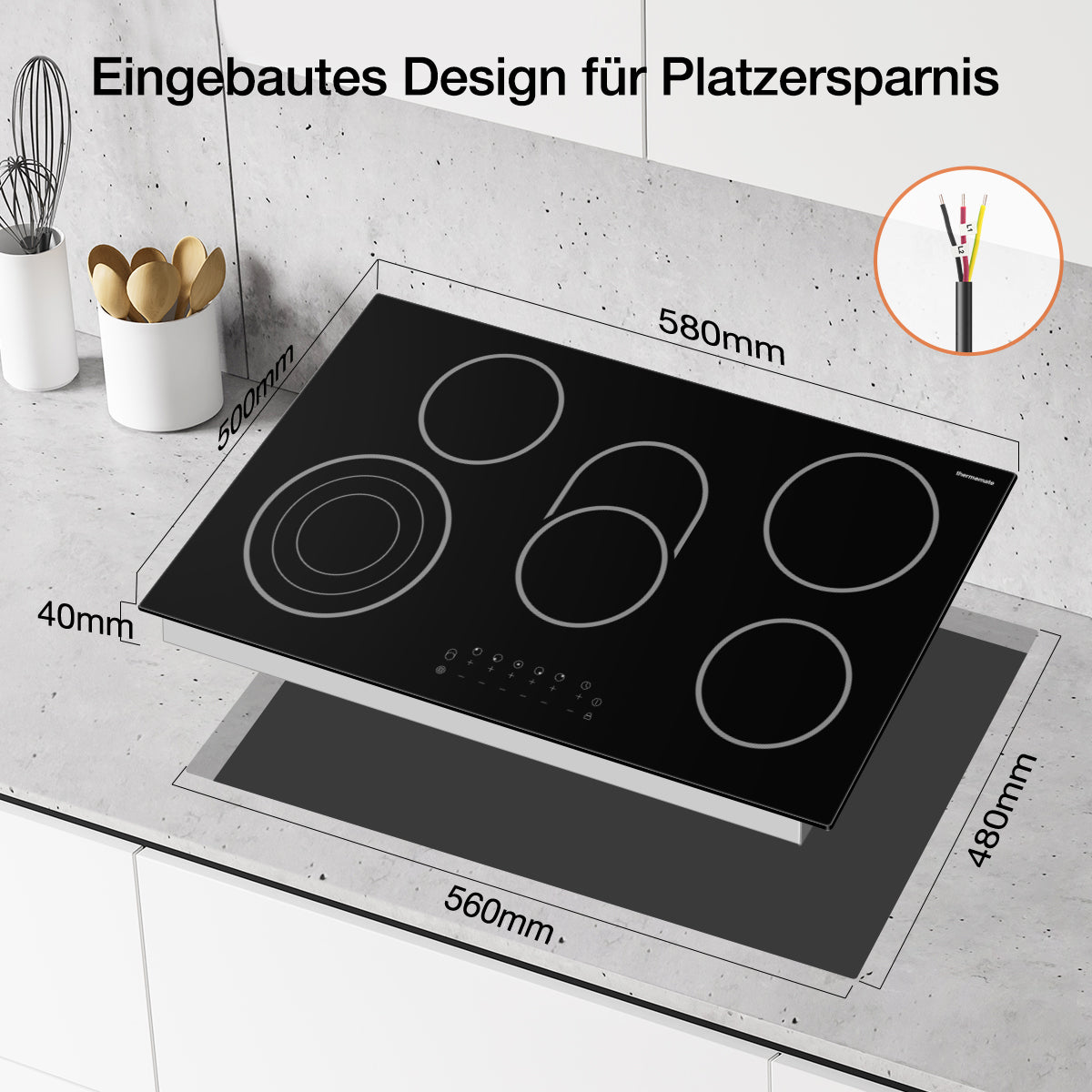 Eingebautes Design für Platzersparnis