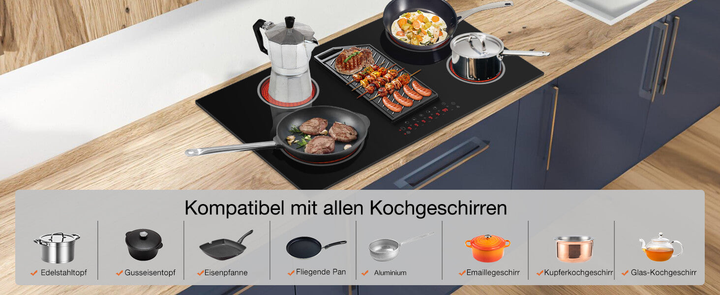 ThermoMate-90cm-5-Zonen-Strahlungskochfeld-Kompatibel-mit-allen-Kochgeschirren