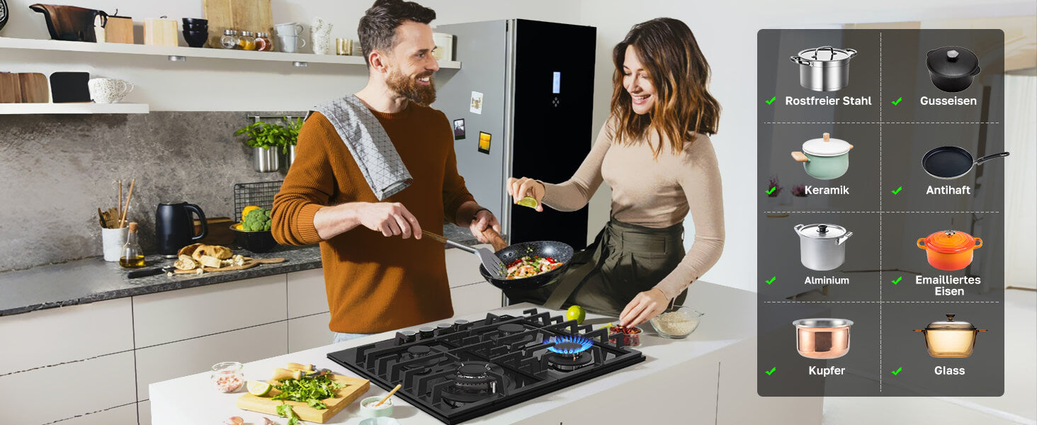 ThermoMate-Glas-Gaskochfeld-4-Flammig-Geeignet-fur-alle-Topfe-und-Pfannen