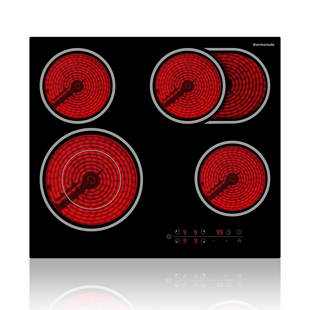 Thermomate 60cm 4 Flammig Elektrokochfeld/Glaskeramik - 6.7kW