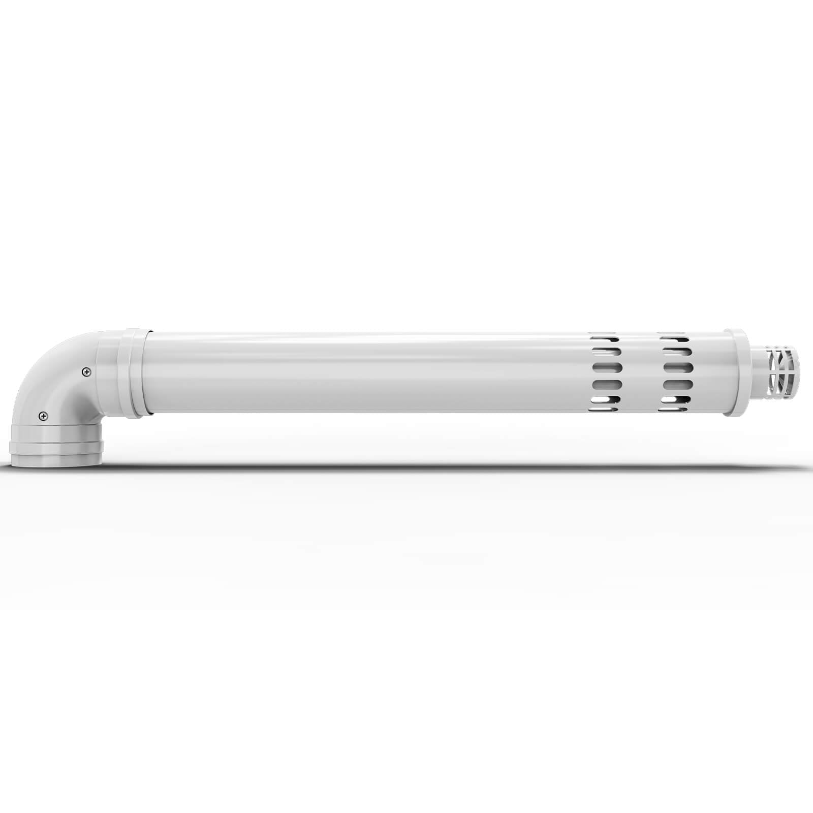 Konzentrisches Abgasrohr 60/100 mm mit 90° Bogen, 930 mm für Gas Durchlauferhitzer