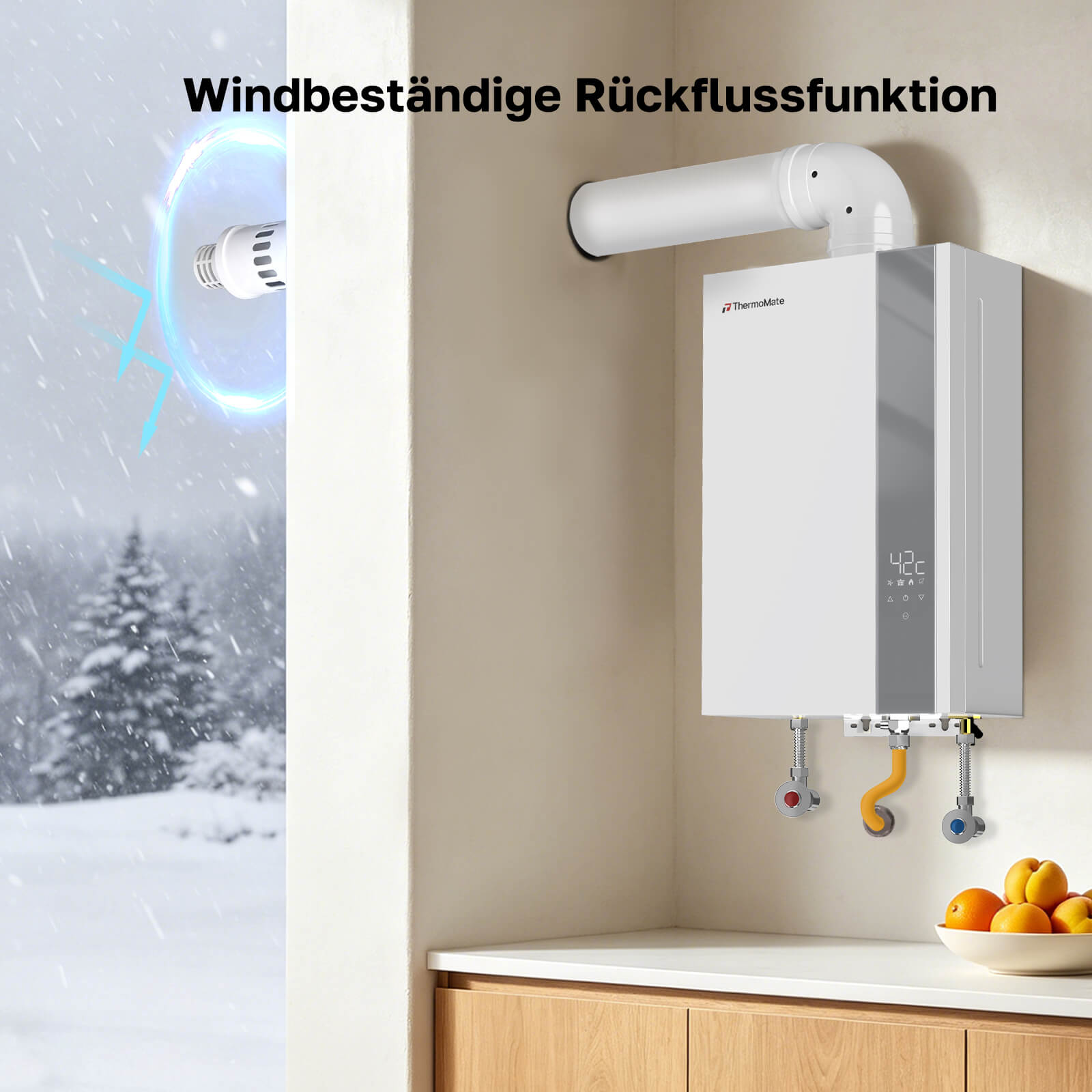Windbestandige Ruckflussfunktion